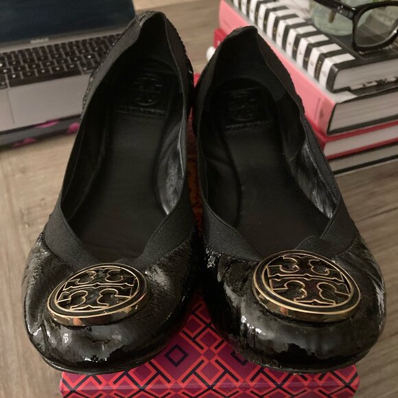 AUTHENTIC Tory Burch Patent Leather Ballet Flat - Picture 1 of 4